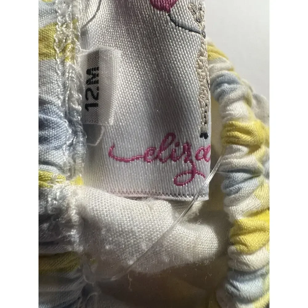 Elijah James Baby Girls 12M Yellow Blue Plaid Diaper Cover Bloomers